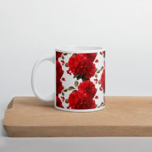 Red Flowers glänzende Tasse
